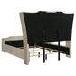 Lorient Queen LED Upholstered Wingback Bed Ivory and Camel