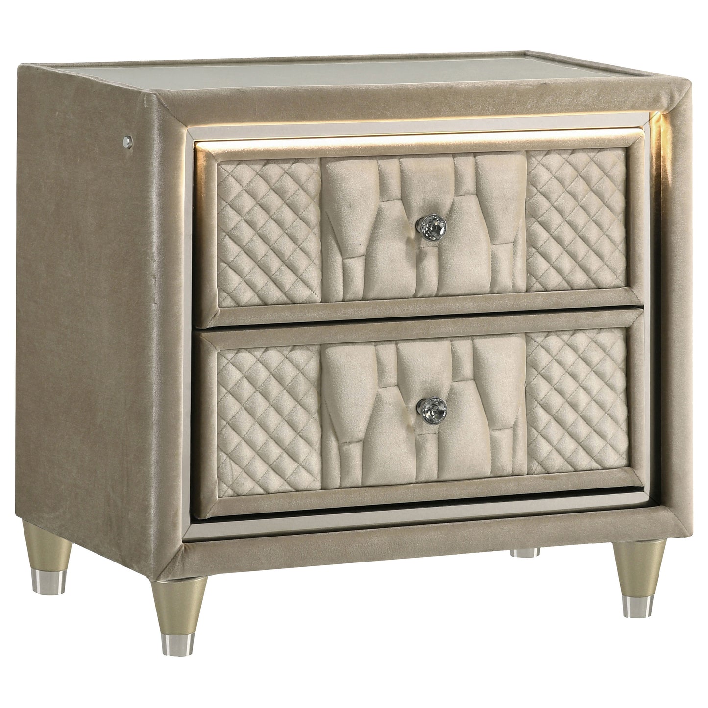 Lorient 4-piece Queen Bedroom Set Ivory and Camel