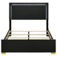 Marceline Wood Full LED Panel Bed Black