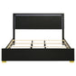 Marceline Wood Eastern King LED Panel Bed Black