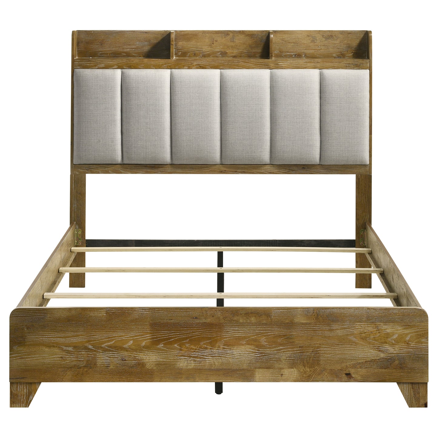 Henderson 57-inch Queen Bookcase Panel Bed Medium Oak
