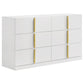 Ines 4-piece Queen Bedroom Set Navy and White High Gloss