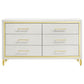 Lucia 4-piece Eastern King Bedroom Set Beige and White
