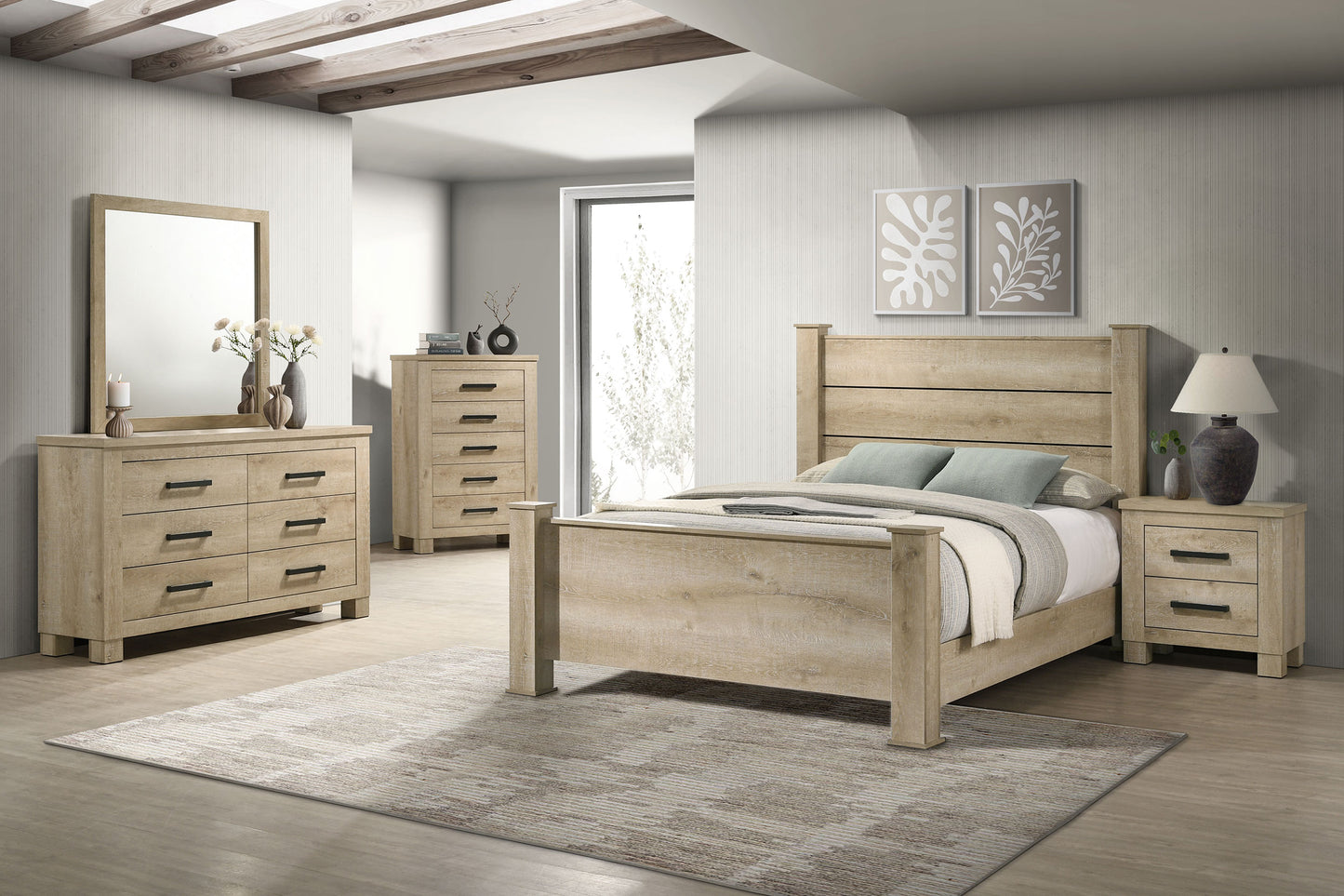 Oakglen Dresser Mirror Weathered Oak