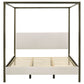 Monroe Upholstered Eastern King Canopy Bed Vanilla
