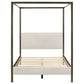 Monroe Upholstered Queen Canopy Bed Vanilla