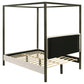 Monroe Upholstered Queen Canopy Bed Vanilla