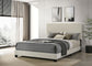 Dorian Fabric Upholstered Queen Panel Bed Cream