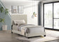 Dorian Fabric Upholstered Twin Panel Bed Cream