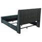 Preston Upholstered California King Audio Flame Visualizer Bed Dark Blue