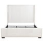 Natasha 65-inch Upholstered Eastern King Wingback Bed Cream