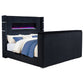 Tisdall Eastern King Flame Visualizer Wingback TV Bed Black