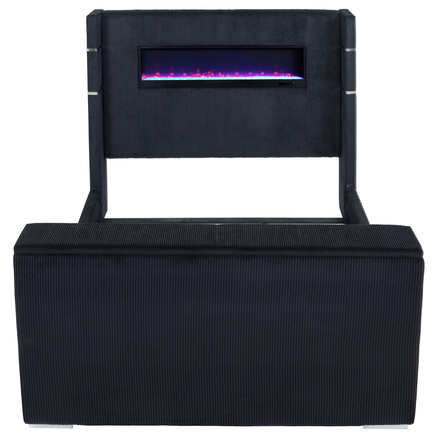 Tisdall Eastern King Flame Visualizer Wingback TV Bed Black