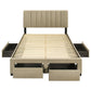Wheatland 4-drawer Upholstered Full Storage Bed Light Brown