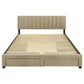 Wheatland 4-drawer Upholstered Eastern King Storage Bed Brown