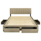 Wheatland 4-drawer Upholstered Eastern King Storage Bed Brown