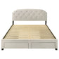 Marianna 4-drawer Upholstered Eastern King Storage Bed Cream