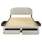 Marianna 4-drawer Upholstered Eastern King Storage Bed Cream