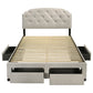 Marianna 4-drawer Upholstered Queen Storage Bed Cream