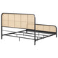 Lanewood Open Cane Webbing Metal Eastern King Bed Black