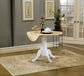 Allison Round 40-inch Drop Leaf Extension Dining Table White
