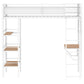Campus 3-shelf Metal Twin Workstation Loft Bed Matte White