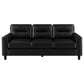 Scotland 2-piece Faux Leather Upholstered Sofa Set Black