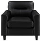 Scotland 3-piece Faux Leather Upholstered Sofa Set Black