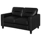 Scotland Faux Leather Upholstered Track Arm Loveseat Black