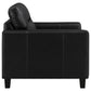 Scotland 3-piece Faux Leather Upholstered Sofa Set Black