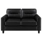 Scotland Faux Leather Upholstered Track Arm Loveseat Black