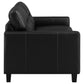 Scotland Faux Leather Upholstered Track Arm Loveseat Black