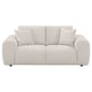 Burnett Chenille Upholstered Wide Arm Loveseat Ivory