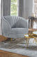 Sophia Upholstered Channel Tufted Barrel Accent Chair Grey