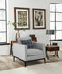 Apperson Upholstered Track Arm Accent Chair Light Grey