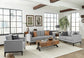 Apperson Upholstered Track Arm Accent Chair Light Grey
