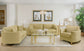 Corliss Upholstered Curved Track Arm Chair Camel