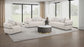 Jeanette 84-inch Fabric Upholstered Round Arm Sofa Beige