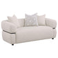 Jeanette 2-piece Fabric Upholstered Round Arm Sofa Set Beige