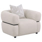 Jeanette 3-piece Fabric Upholstered Round Arm Sofa Set Beige