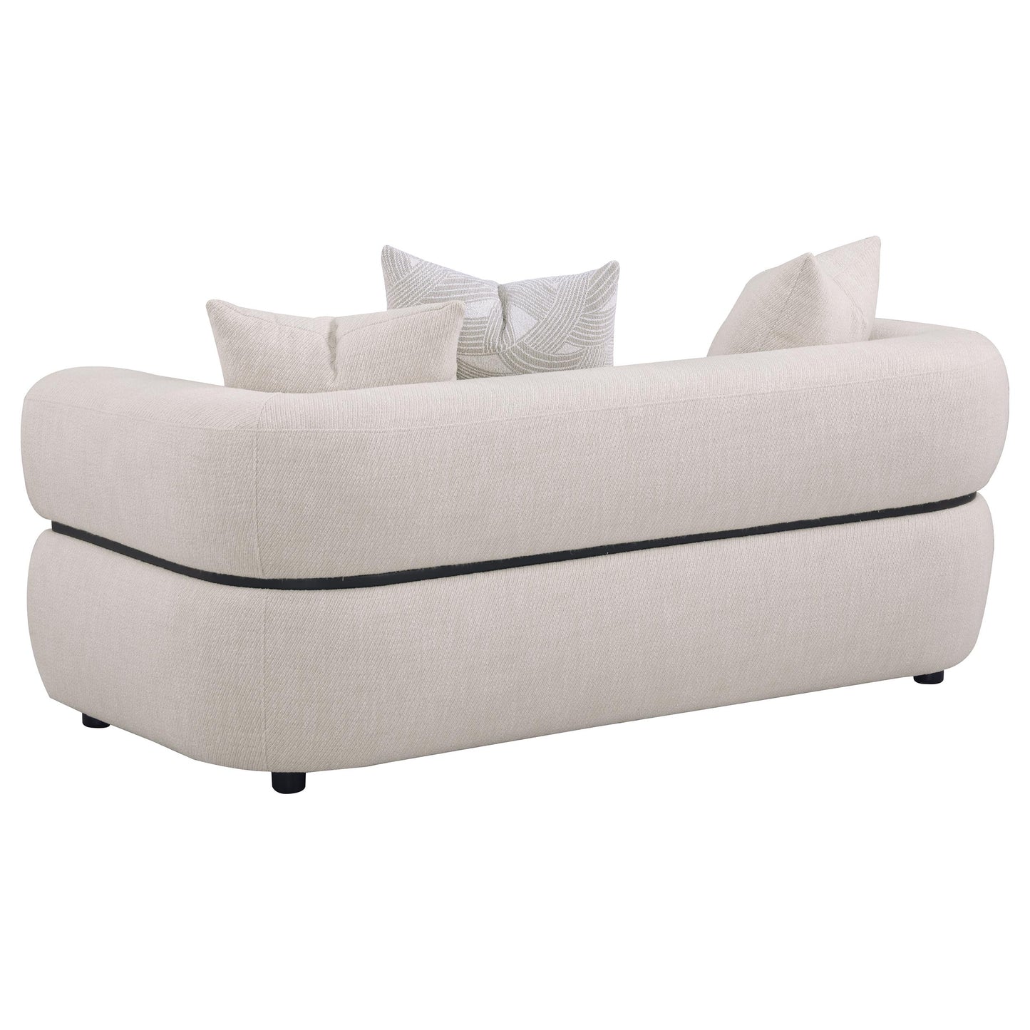 Jeanette 3-piece Fabric Upholstered Round Arm Sofa Set Beige