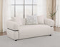 Jeanette 73-inch Fabric Upholstered Round Arm Loveseat Beige