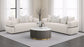 Jeanette 73-inch Fabric Upholstered Round Arm Loveseat Beige