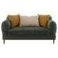 Jade Chenille Upholstered Modern Track Arm Loveseat Green