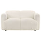 Dorset Fabric Upholstered Round Track Arm Loveseat White
