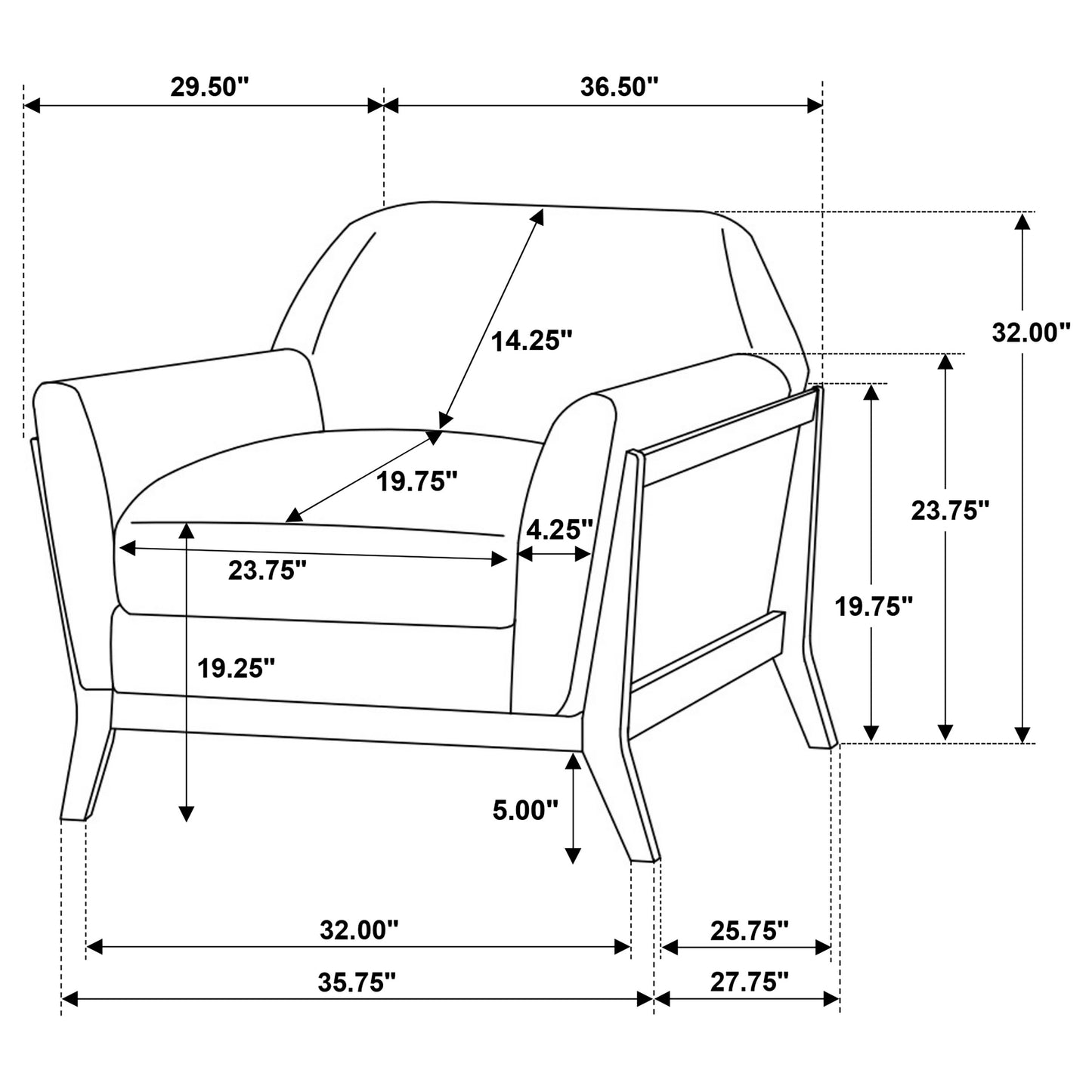 Vaughn 3-piece Fabric Upholstered Flared Arm Sofa Set Grey
