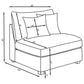 Cambria Upholstered Armless Chair Grey