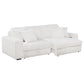 Jacana Corduroy Upholstered Dual Power Chaise Sofa Ivory