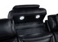Zuma Faux Leather Dual Power Reclining LED Loveseat Black