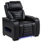 Zuma Faux Leather Upholstered Dual Power LED Recliner Black
